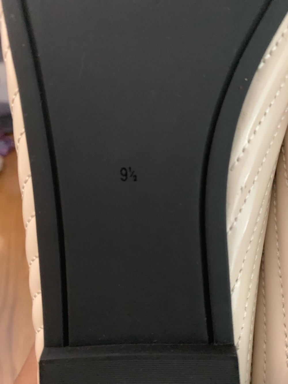 Tory Burch Cream and Black Quilted Ballet Flats with Gold Logo size 9.5 - Picture 8 of 8